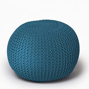 lot 46588 image: Urban Shop Round Knit Pouf, Teal
