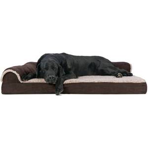 lot 46601 image: FurHaven Pet Products Deluxe Orthopedic Couch Pet Bed for Dogs and Cats,Espresso Jumbo