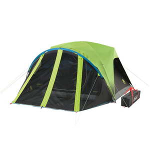 lot 46618 image: Coleman 4-Person Carlsbad Dark Room Dome Camping Tent with Screen Room,2 Rooms Green