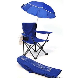 lot 46623 image: Redmon Umbrella Kids Camping Chair with Matching Shoulder Bag, Royal Blue