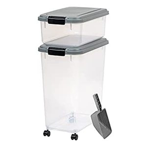 lot 46660 image: IRIS USA, Inc. Pet treat container, CLRChromeBLKChrome