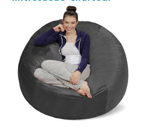 lot 46677 image: Sofa Sack Microsuede, Charcoal, 5ft