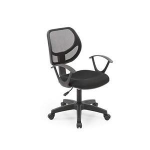 lot 46718 image: Hodedah Mesh, Mid-Back, Adjustable Height, Swiveling Task Chair with Padded Seat,Black
