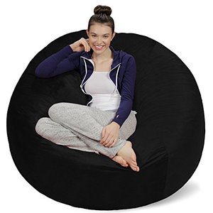 lot 46763 image: Sofa Sack Plush Ultra Soft Bean Bags Chair, Memory Foam, Beanless, Microsuede Cover, Black