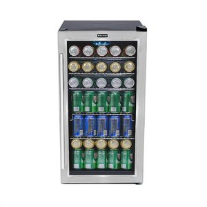 lot 3291 image: Whynter - 120 Can Beverage Refridgerator with internal fan - Stainless-steelBlack - Retail $279.99
