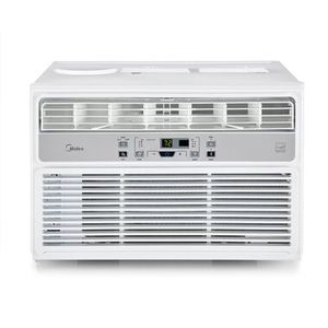 lot 3294 image: MIDEA MAW12R1BWT 12,000 BTU EasyCool Window Air Conditioner, Fan-Cools, Circulates, and Dehumidifies Up to 550 Square Feet, Has A Reusable Filter, and Includes an LCD Remote Control - Retail $449.99