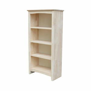 lot 3298 image: International Concepts Shaker 48 in. H x 24 in. W Bookcase - Unfinished - Retail $322.99