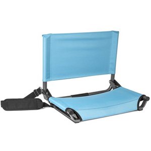 lot 1674 image: Cascade Mountain Tech Lightweight Folding Portable Wide Stadium Seat with Shoulder Strap - Light Blue, 20 x 15 x 17
