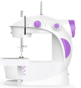 lot 1670 image: KPCB Mini Electric Sewing Machine, White And Purple