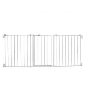 lot 12983 image: Regalo 76 Inch Super Wide Configurable Baby Gate, 3-Panel, Includes Wall Mounts and Hardware (B0024FAWSE)