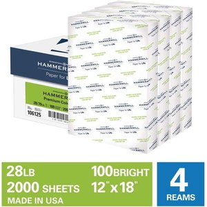 lot 12961 image: Hammermill Color Copy Premium Paper 28lb 12x18 100 Bright 4 Rms-2 000 Shts