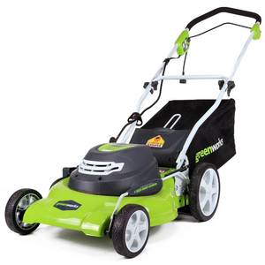 lot 12965 image: Greenworks 20 12 Amp Corded Electric Push Walk-Behind Mower