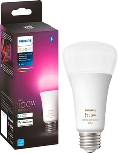 lot 1702 image: Philips - Hue White and Color Ambiance 100W A21 LED Smart Bulb - Multicolor