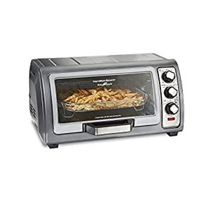 lot 1749 image: Hamilton Beach Countertop Toaster Oven, Easy Reach with Roll-Top Door, 6-Slice, Convection (31123D), Silver, 18 x 11 x 9.5 H