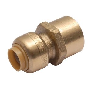 lot 3337 image: SharkBite 12 in. Push x 34 in. Dia. FPT Brass Reducing Connector