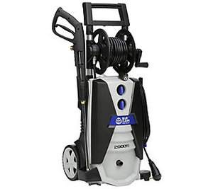lot 3346 image: AR Blue Clean 2000 PSI Electric Pressure Washer, Spray Gun, Steel Wand, 30 Foot High-Pressure Soft PU Hose, 35 Foot PowerCord, 48 oz Detergent Tank, Aluminum swivel garden hose adapter, AR390SS