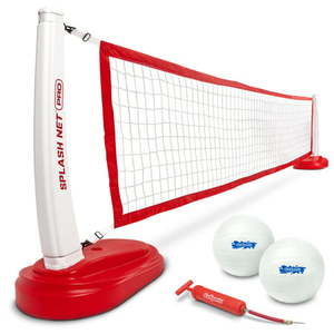 lot 3350 image: GoSports Splash Net PRO Pool Volleyball Net Includes 2 Balls Red