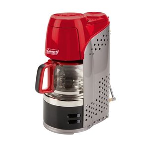 lot 3352 image: Coleman QuikPot Portable Propane Coffee Maker with Machine-Washable Cup Red