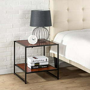 lot 12976 image: Zinus Modern Studio Collection 20 Inch Square Side  End Table  night stand  Coffee Table  Good Design Award Winner Brown