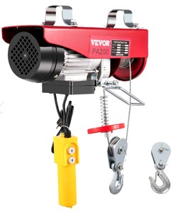 lot 2221 image: VEVOR 200 KG Electric Hoist Support Arm Winch Lifting Sling Scaffold Crane Block