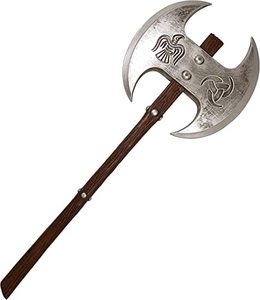 lot 12945 image: LOOYAR PU Foam Viking Age Middle Ages Medieval Two Handed Axe Weapon Toy Adult Toy for Berserker Soldier Warrior Costume Battle Play Halloween Cosplay LARP