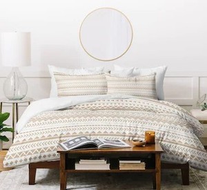 lot 1733 image: Deny Designs Tan Aztec Duvet Cover Set