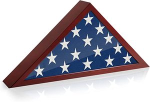 lot 1753 image: Americanflat Flag Frame Case, Brown, 17 W x 9 H