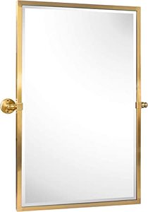 lot 1754 image: Wall Mount Wall Mirror, Gold Framing, 27.5 x 18