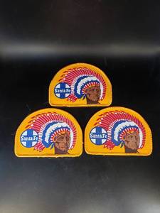 lot 1636 image: set 3 yellow Santa Fe Indian head patches