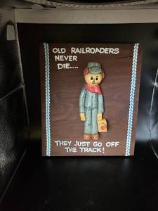 lot 1738 image: hand made railroader sign