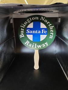 lot 1756 image: BNSF round hand fan