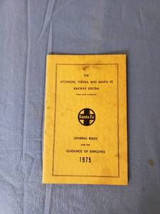 lot 1823 image: 1975 Santa Fe rule book