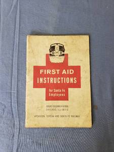 lot 1824 image: 1959 Santa Fe first aid booklet