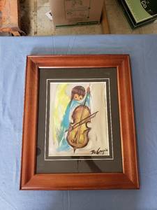 lot 1870 image: De Grazia Angel Music painting