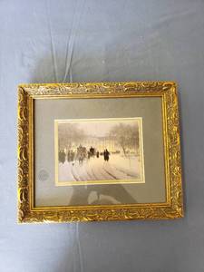 lot 1883 image: winter scene framed picture
