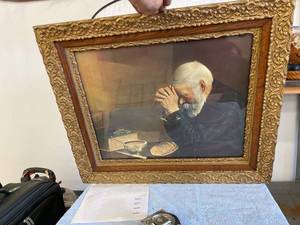lot 3056 image: vintage picture man praying