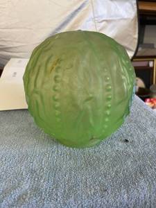 lot 3092 image: vintage green light globe has some paint on it that will clean off