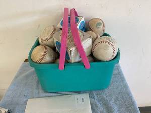 lot 3148 image: basket full of softballs