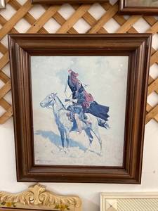 lot 3190 image: Indian on horse picture