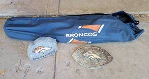 lot 5035 image: Broncos Chair - Garden Rock and Plaque