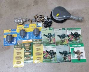 lot 4026 image: Rain Bird Sprinklers - Quick Coupler Sets - Sprinkler Irrigator - Hose Repair Items - Brush