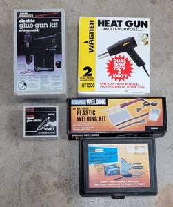 lot 4042 image: Heat Gun - Plastic Welding Kit - Craftsman Glue Gun and Glue Sticks - HD Stapler Kit