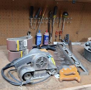 lot 4066 image: Craftsman Belt Sander and Tools