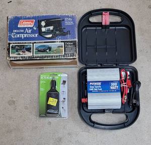 lot 4079 image: Power Inverters and Coleman Portable Air Compressor