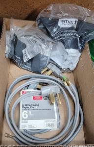 lot 4081 image: Dryer Cords and Washer 4ft Braided Hoses