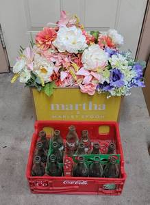 lot 4083 image: Coke Bottles - Crate and Floral