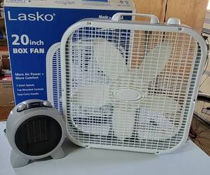 lot 4090 image: Lasko 20 Box Fan - Lasko Ceramic Air Heater