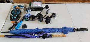 lot 4094 image: Sony Car Stereo, Car Accessories, Way Finder Z250, Ice and Snow Spikes, Umbrellas, and Lighters