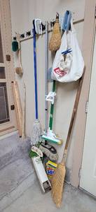 lot 4100 image: Can Crusher - Broom - Mops - Yardsticks - Brushes