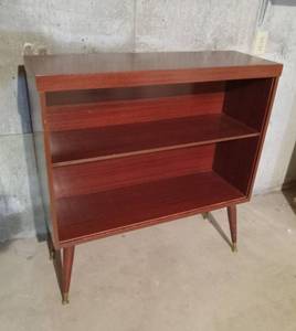 lot 3014 image: MCM Wood Cabinet (with Glass) 35.5 x 12 x 36.5 - in Basement